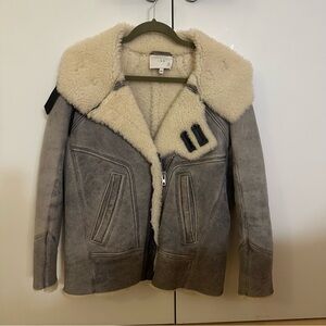 IRO Jenny shearling jacket grey size 34